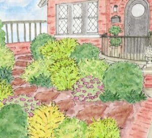 illustration of Linda Vater's new cottage garden