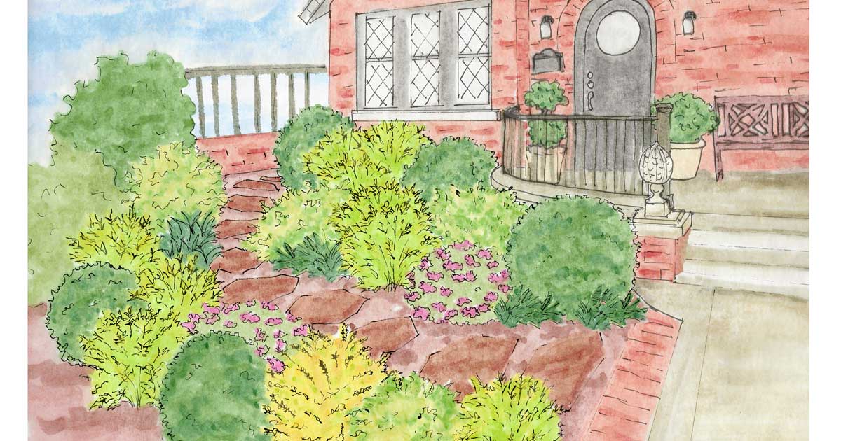 illustration of Linda Vater's new cottage garden