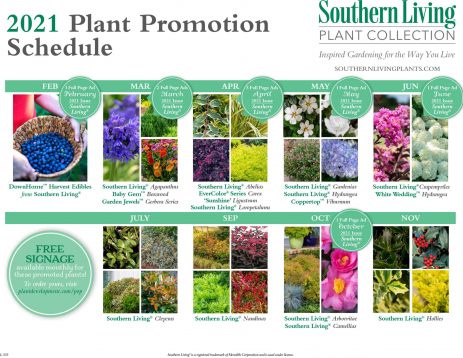 2021 Southern Living Plant Promotion Schedule